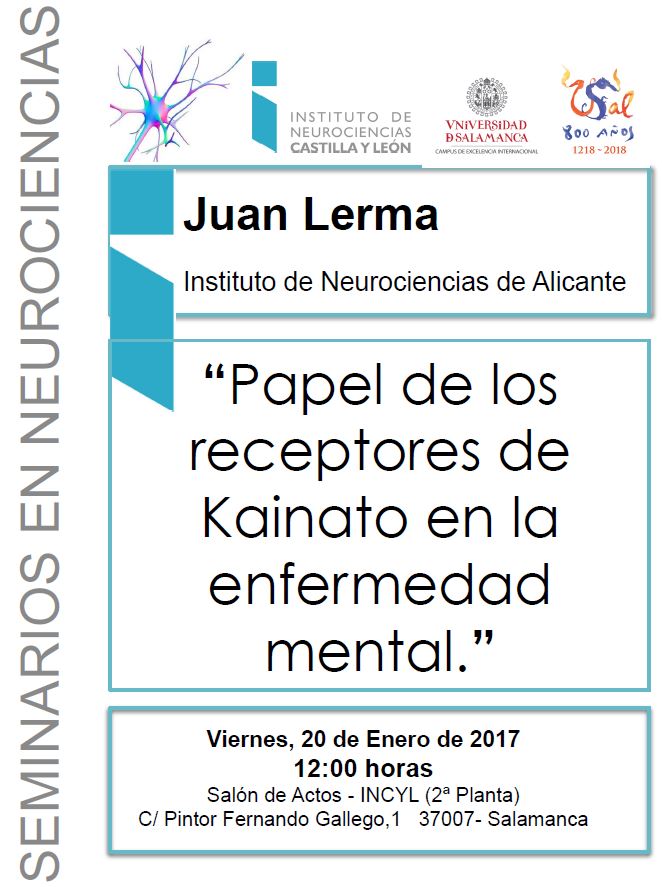 Seminarios Neurociencias 2016: Juan Lerma, 20 de enero
