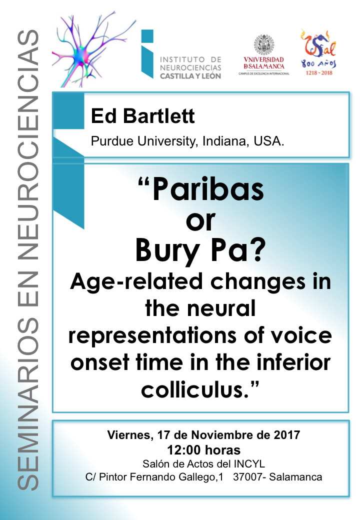 Seminarios Neurociencias 2017: Ed Bartlett, 17 de noviembre
