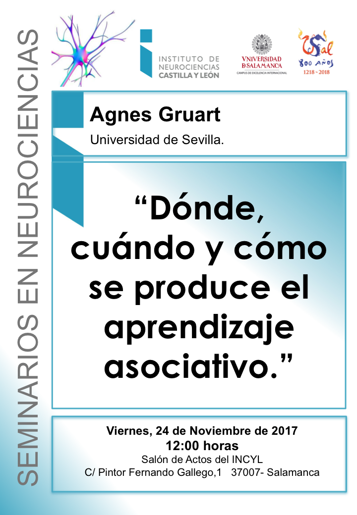 Seminarios Neurociencias 2017: Agnes Gruart, 24 de noviembre