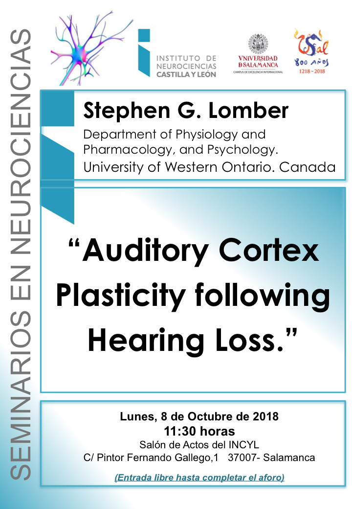 Seminarios Neurociencias 2018: Stephen G. Lomber, 8 de octubre