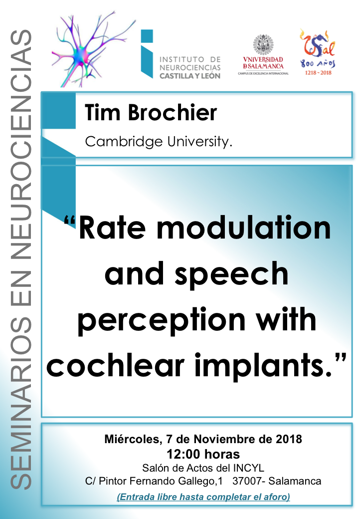 Seminarios Neurociencias 2018: Tim Brochier, 7 de noviembre
