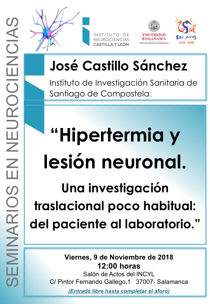 Seminarios Neurociencias 2018: José Castillo Sánchez, 9 de noviembre