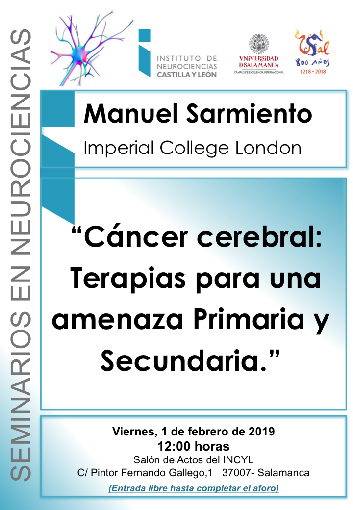 Seminarios Neurociencias 2019: Manuel Sarmiento, 1 de febrero