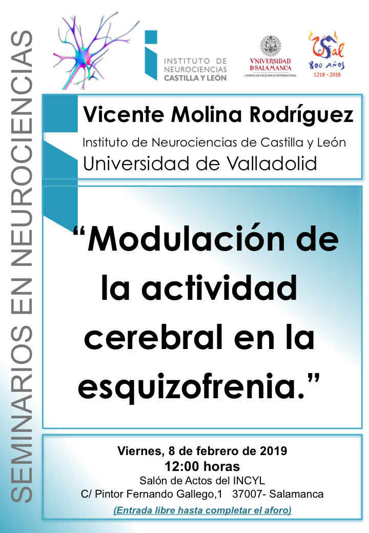 Seminarios Neurociencias 2019: Vicente Molina Rodríguez, 8 de febrero