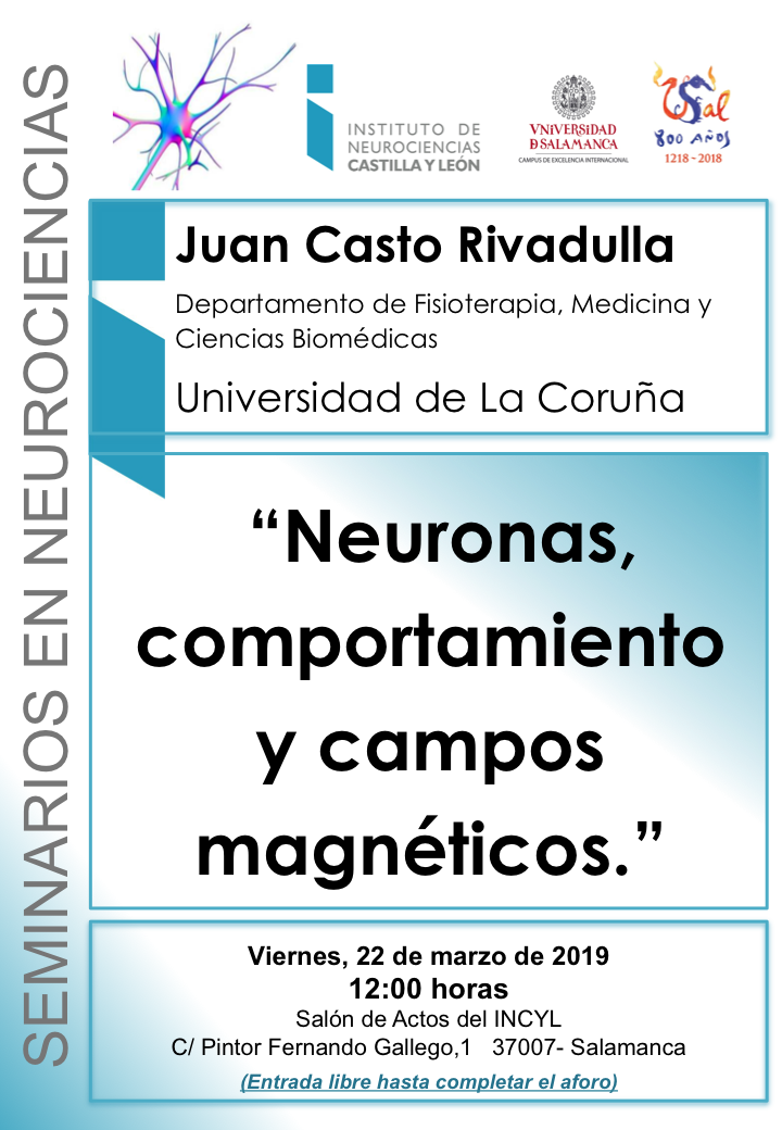 Seminarios Neurociencias 2019: Juan Casto Rivadulla, 22 de marzo
