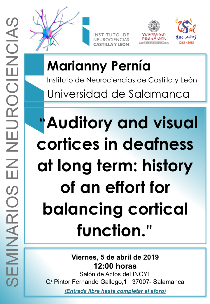 Seminarios Neurociencias 2019: Marianny Pernía, 5 de abril