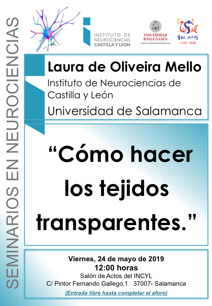 Seminarios Neurociencias 2019: Laura de Oliveira Mello, 24 de mayo