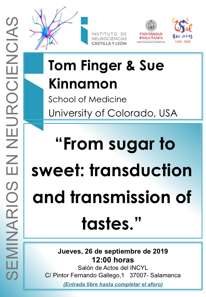 Seminarios Neurociencias 2019: Tom Finger & Sue Kinnamon, 26 de septiembre