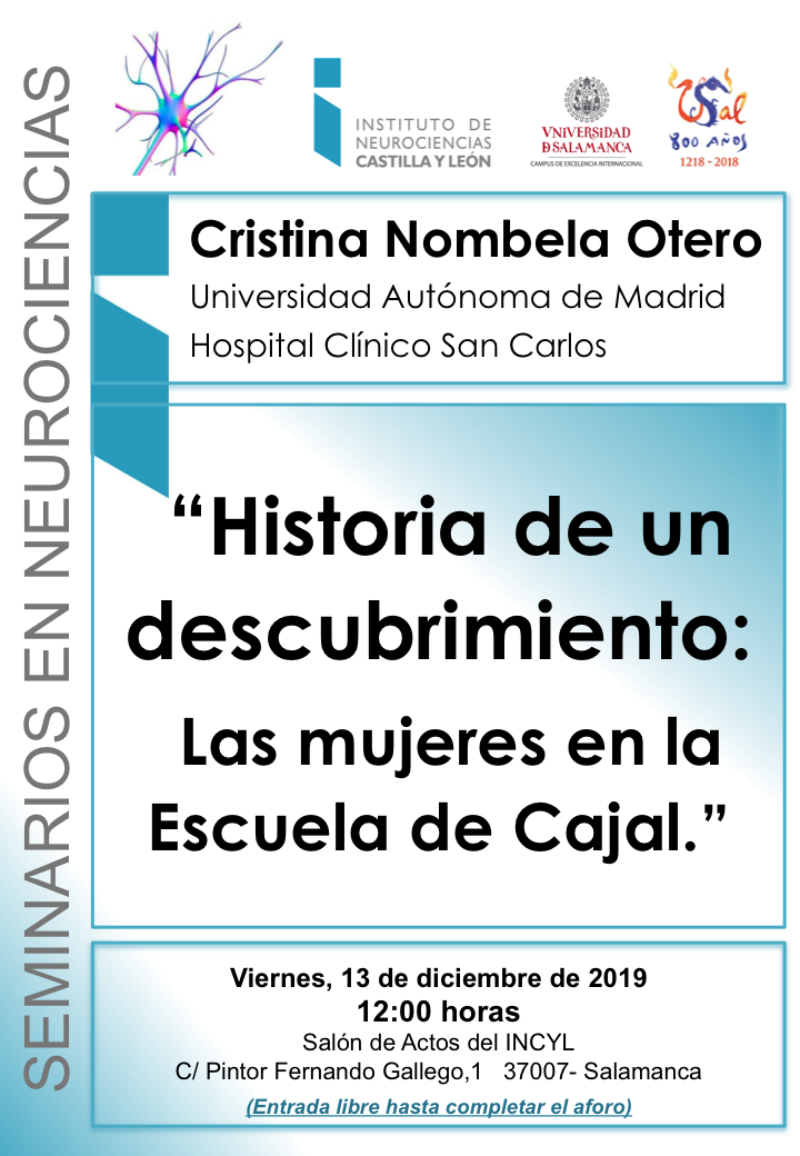 Seminarios Neurociencias 2019: Cristina Nombela Otero, 13 de diciembre