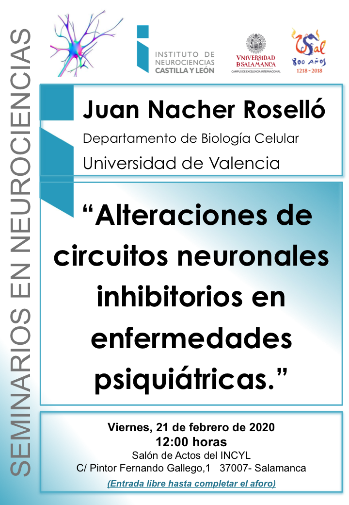 Seminarios Neurociencias 2020: Juan Nacher Roselló, 21 de febrero